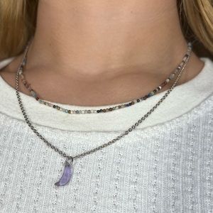 Bead and moon necklace